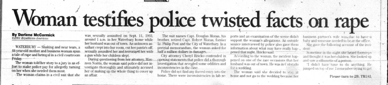 Woman testifies police twisted facts on rape