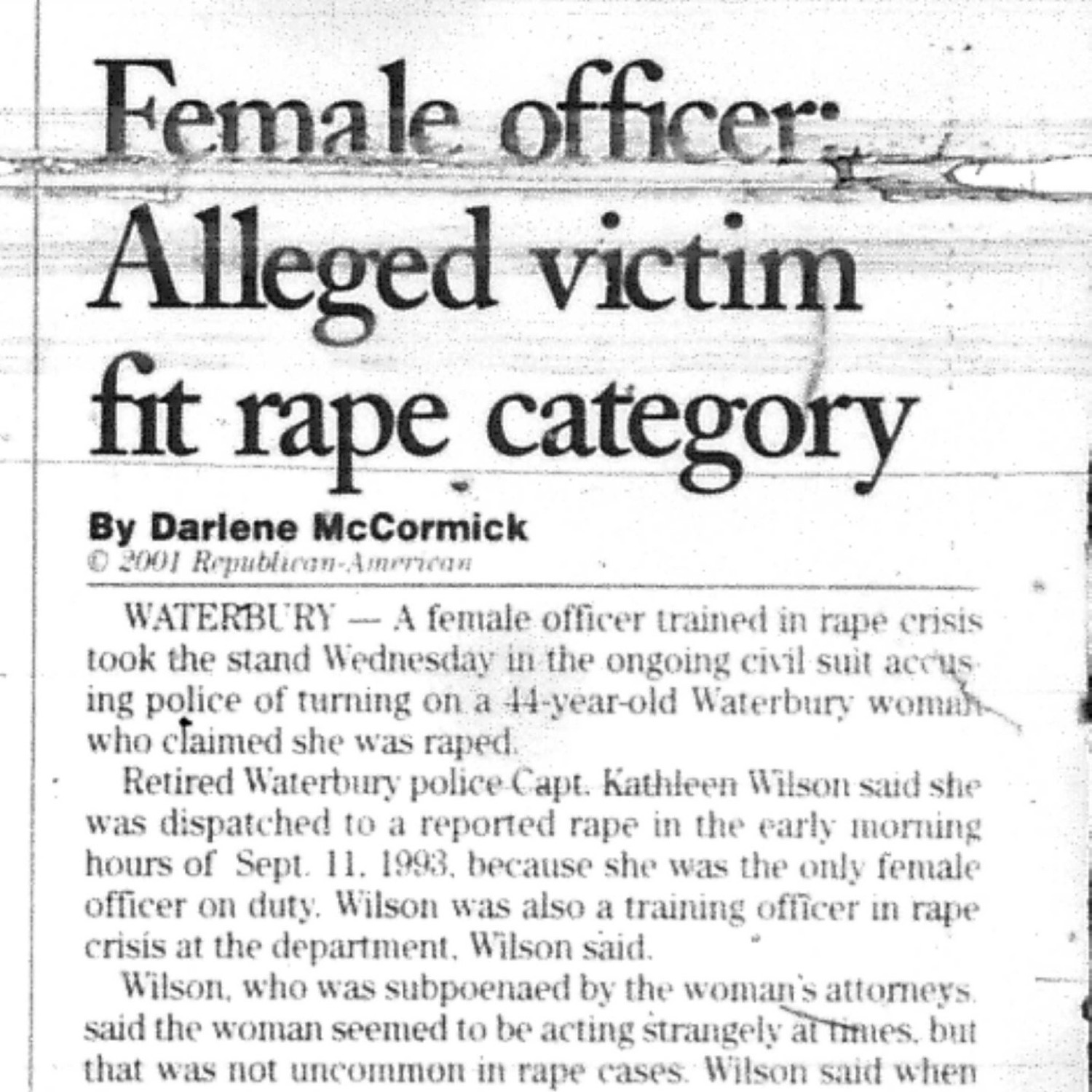 Female officer: Alleged victim fit rape category