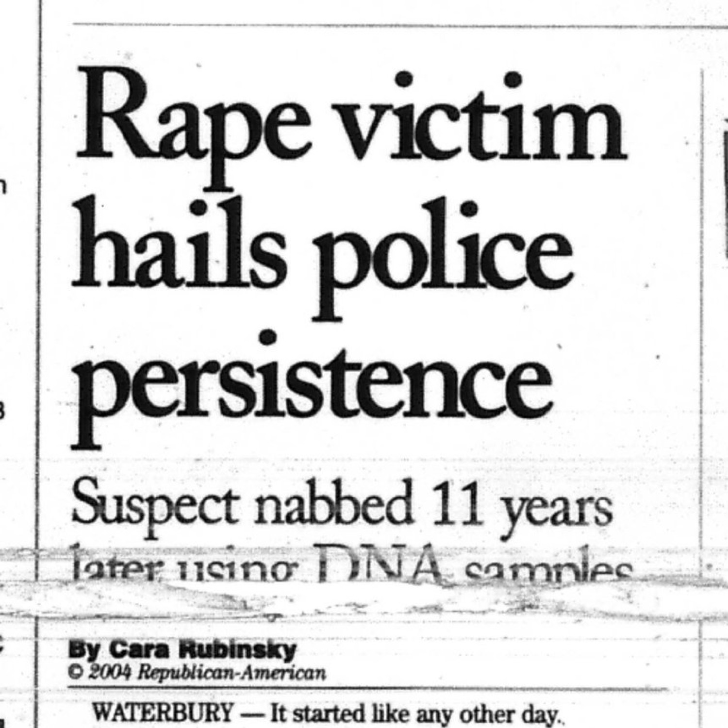 Rape victim hails police persistence