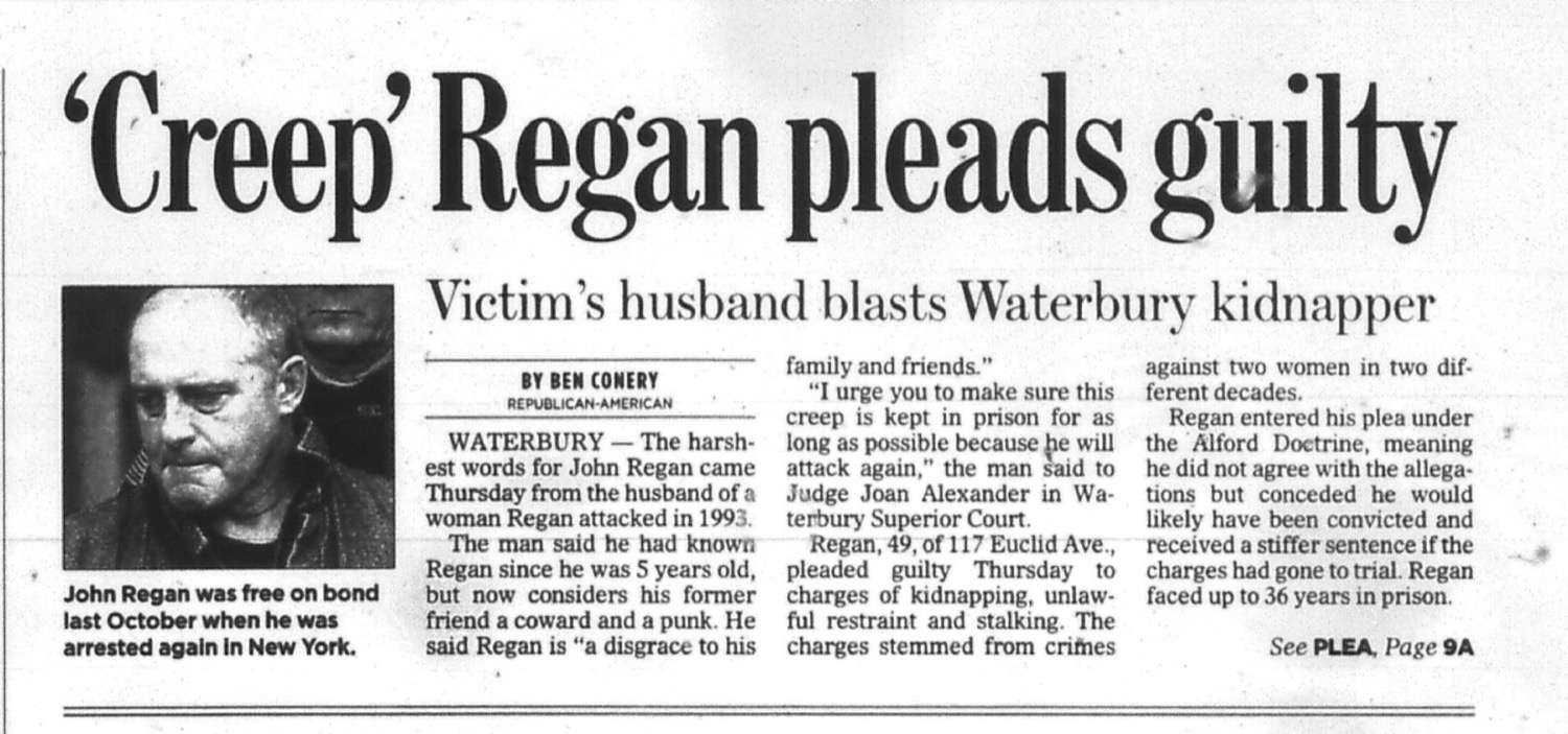 'Creep' Regan pleads guilty